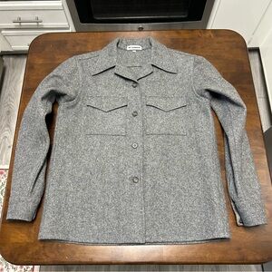 Jil Sander classic wool shirt jacket in gray Women’s Size 34 or US Small